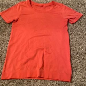 Lululemon, short sleeve shirt, orange, size 4